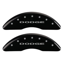 Load image into Gallery viewer, MGP 4 Caliper Covers Engraved Front &amp; Rear With out stripes/Dodge Black finish silver ch