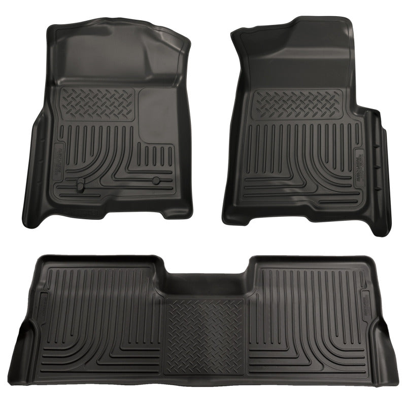 Husky Liners 08-10 Ford SD Crew Cab WeatherBeater Combo Black Floor Liners (w/o Manual Trans Case) - GTR Auto