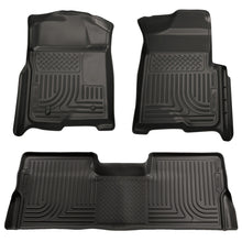 Load image into Gallery viewer, Husky Liners 08-10 Ford SD Crew Cab WeatherBeater Combo Black Floor Liners (w/o Manual Trans Case) - GTR Auto