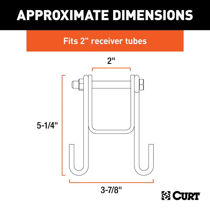 Curt Trailer Safety Chain Holder Bracket w/ 2in Shank