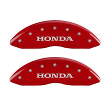 Load image into Gallery viewer, MGP 4 Caliper Covers Engraved Front Honda Engraved Rear Pilot/2015 Red finish silver ch