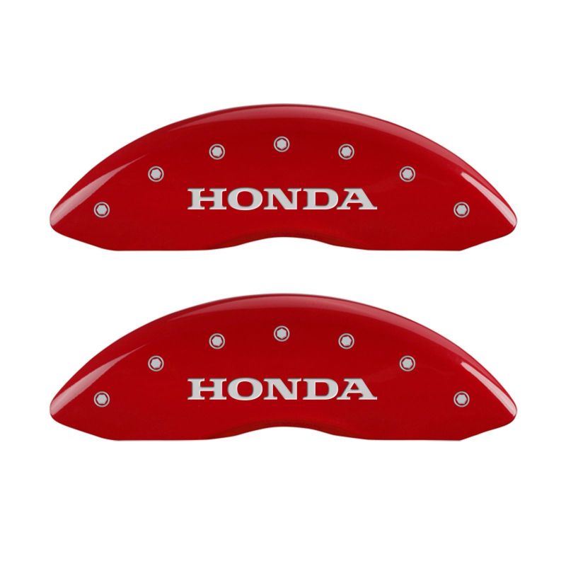 MGP 4 Caliper Covers Engraved Front & Rear Honda Red finish silver ch