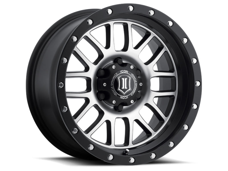 ICON Alpha 17x8.5 6x135 6mm Offset 5in BS 87.1mm Bore Satin Black/Machined Wheel
