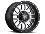ICON Alpha 17x8.5 5x5 0mm Offset 4.75in BS 71.5mm Bore Satin Black/Machined Wheel