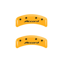 Load image into Gallery viewer, MGP 4 Caliper Covers Engraved Front Accord Engraved Rear Accord Yellow finish black ch