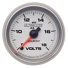 Load image into Gallery viewer, Autometer Ultra-Lite II 52mm 18 Volt Digital Stepper Motor Voltmeter