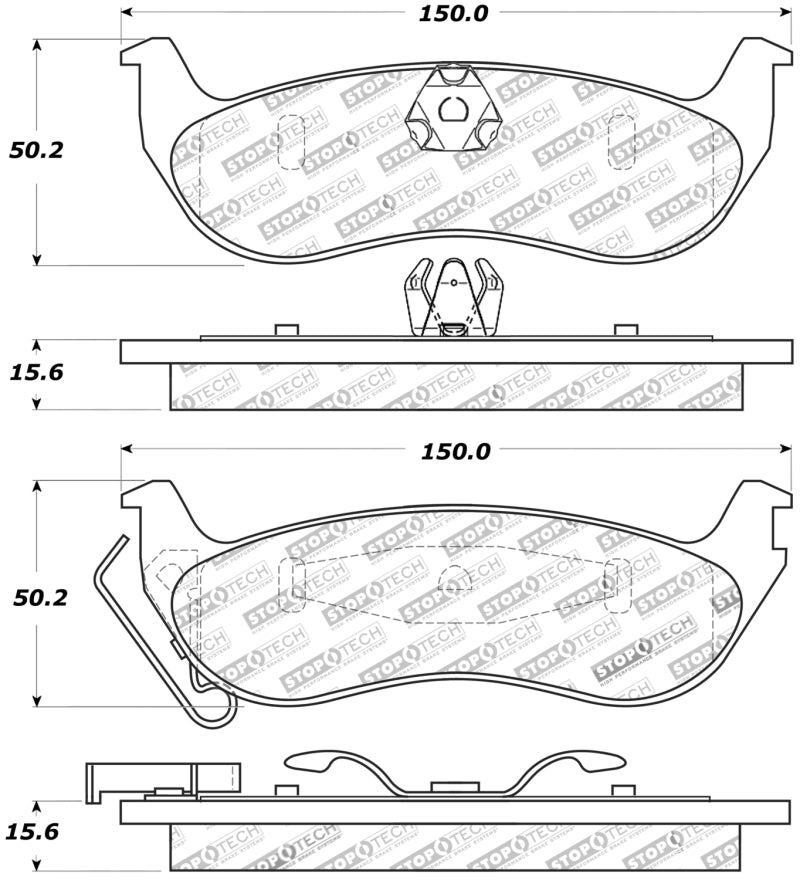 StopTech Sport Brake Pads w/Shims and Hardware - Front