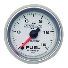 Load image into Gallery viewer, Autometer Ultra-Lite II 52mm 0-15 PSI Full Sweep Electronic Fuel Pressure Gauge
