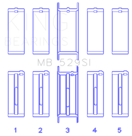 King Engine Bearings Ford V8 221 Main Bearing Set