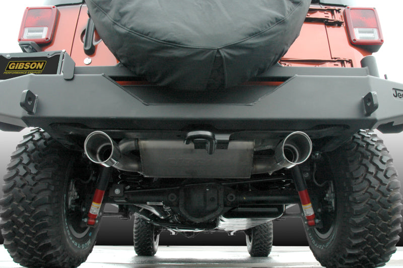 Gibson 12-17 Jeep Wrangler JK Sport 3.6L 2.5in Cat-Back Dual Split Exhaust - Stainless