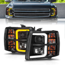 Load image into Gallery viewer, ANZO 2007-2013 Chevrolet Silverado 1500 Projector w/ Light Bar Black Housing w/ Sequential