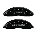 MGP 4 Caliper Covers Engraved Front & Rear Raptor Black finish silver ch