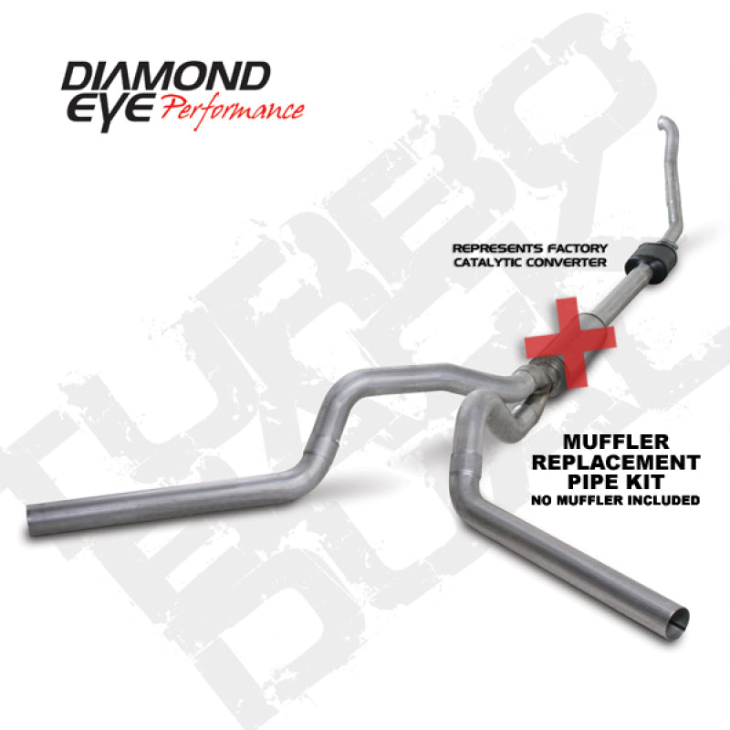 Diamond Eye KIT 4in Turbo Back MFLR RPLCMENT PIPE DUAL ALUM94-97 5 7 3L F250/F350 PWRSTROKE NFS