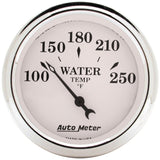 AutoMeter Gauge Water Temp 2-1/16in. 250 Deg. F Elec Old Tyme White