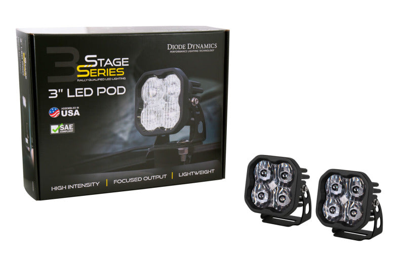 Diode Dynamics SS3 LED Pod Sport - White Flood Standard (Pair)