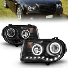 Load image into Gallery viewer, ANZO 2005-2010 Chrysler 300C Projector Headlights w/ Halo Black (CCFL) G2