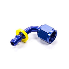 Load image into Gallery viewer, Fragola -10AN Nut x -8AN 90 Degree Push-Lite Hose End For Fuel Cell Conversion - Blue