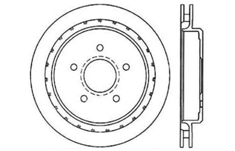 StopTech Power Slot 97-10 Chevrolet Corvette Rear Left Drilled Rotors