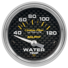 Load image into Gallery viewer, Autometer Carbon Fiber 52mm 40-120 Deg C Electronic Water Temp Gauge