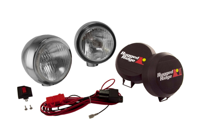 Rugged Ridge 6-In Round HID Off-road Fog Light Kit SS Housing