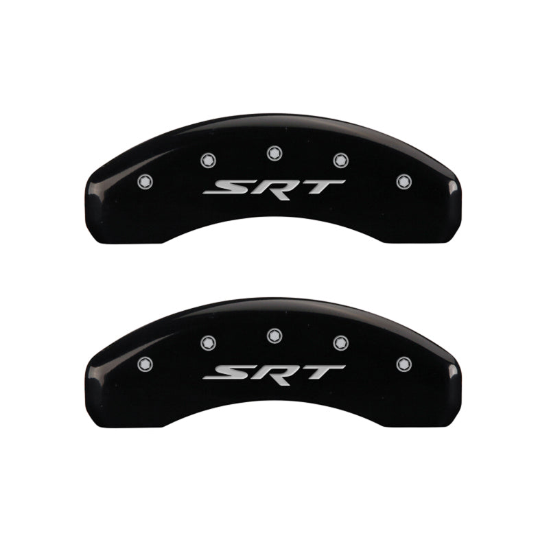 MGP 4 Caliper Covers Engraved Front & Rear SRT Black finish silver ch