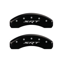 Load image into Gallery viewer, MGP 4 Caliper Covers Engraved Front &amp; Rear SRT Black finish silver ch