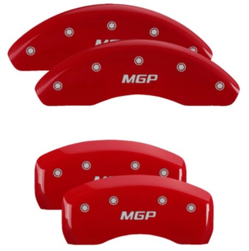 MGP 4 Caliper Covers Engraved Front & Rear MGP Red Finish Silver Characters 2017 Kia Optima