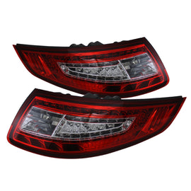 xTune Porsche 911 997 05-08 LED Tail Lights Red Clear ALT-ON-P99705-LED-RC