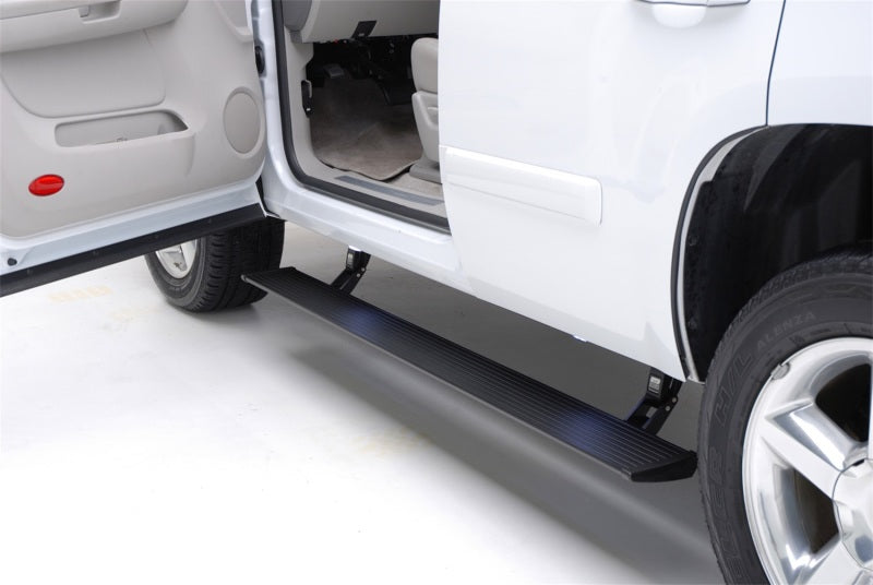 AMP Research 19-21 Chevy Silverado 1500 Crew Cab PowerStep Plug N Play - Black (w/OEM Illumination) - GTR Auto
