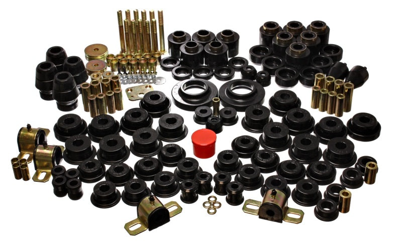 Energy Suspension 97-06 Jeep Wrangler TJ (w/ 1in Body Lift Kit) Black Hyper-Flex Master Bushing Set - GTR Auto