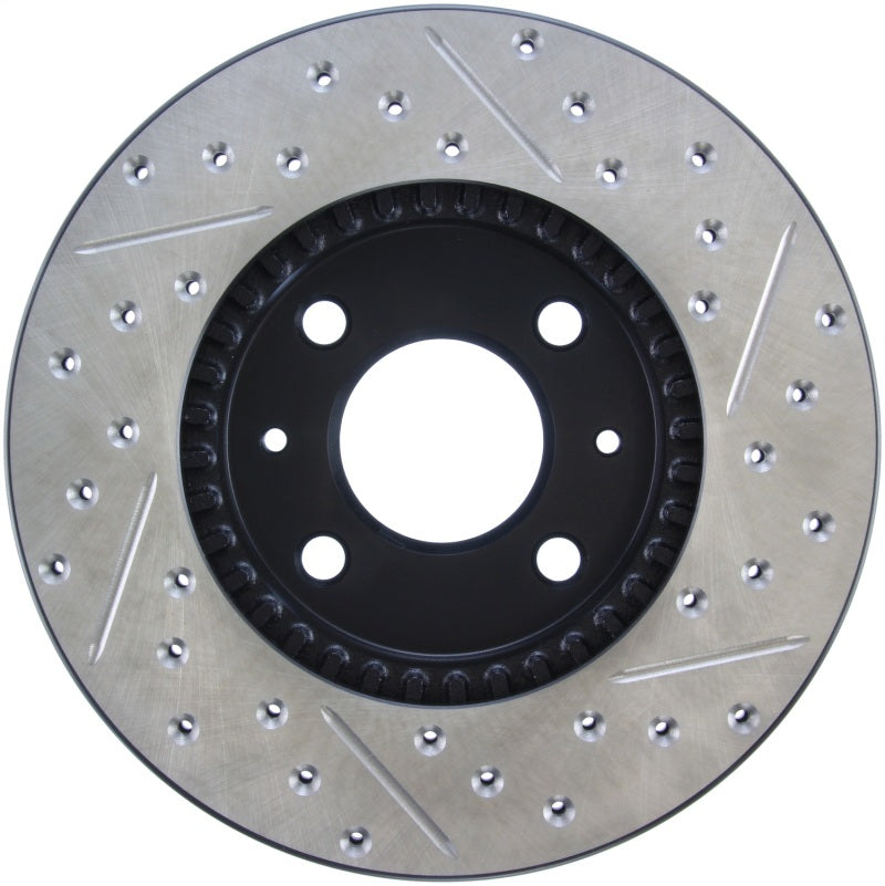 StopTech 95-99 Nissan 200SX / 98-99 Sentra (Exc Wagon) Slotted & Drilled Right Front Rotor