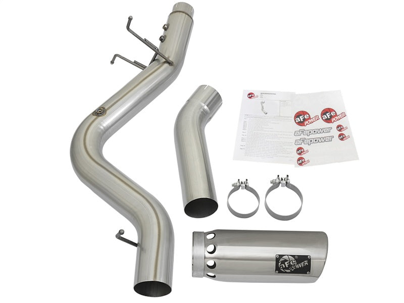 aFe ATLAS 5in DPF-Back Aluminized Steel Exhaust System w/Polished Tips 2017 GM Duramax 6.6L (td) L5P