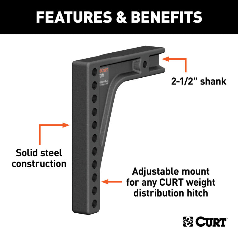 Curt Weight Distribution Shank (2-1/2in Shank 8in Drop)