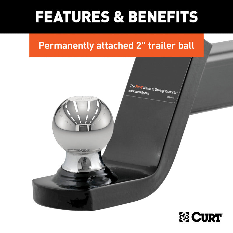 Curt Fusion Ball Mount w/2in Ball (2in Shank 7500lbs 4in Drop)