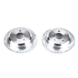 Power Stop 93-98 Jeep Grand Cherokee Rear Evolution Drilled & Slotted Rotors - Pair