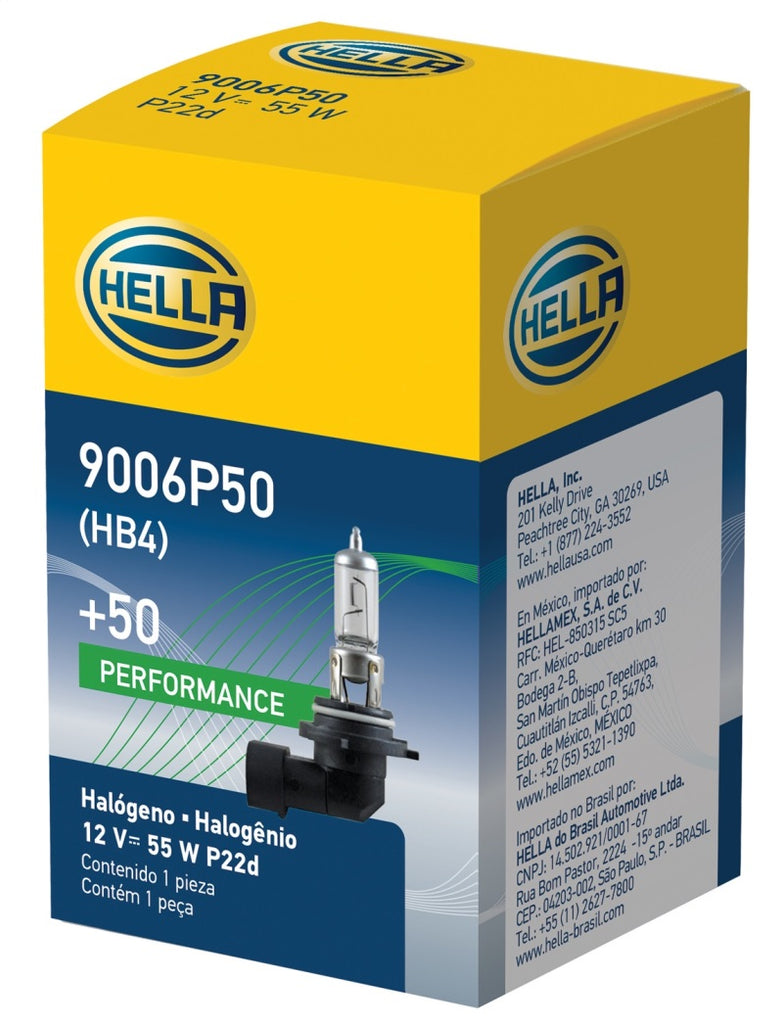 Hella Bulb 9006 12V 55W P22D T4 +50