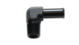 Vibrant 1/8 NPT to 1/4in Barb Straight Fitting 90 Deg Adapter - Aluminum