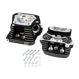 S&S Cycle 84-99 BT Super Stock Cylinder Head Kit For 3-1/2in and 3-5/8in Bore - Wrinkle Black