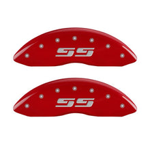 Load image into Gallery viewer, MGP 4 Caliper Covers Engraved Front &amp; Rear MGP Red finish silver ch