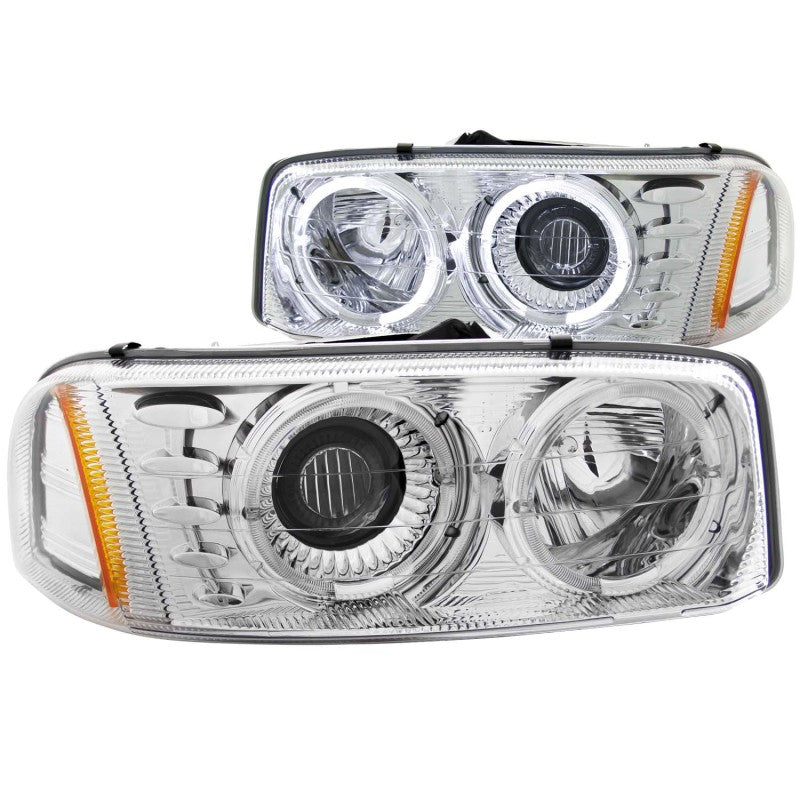 ANZO 1999-2006 Gmc Sierra 1500 Projector Headlights w/ Halo Chrome