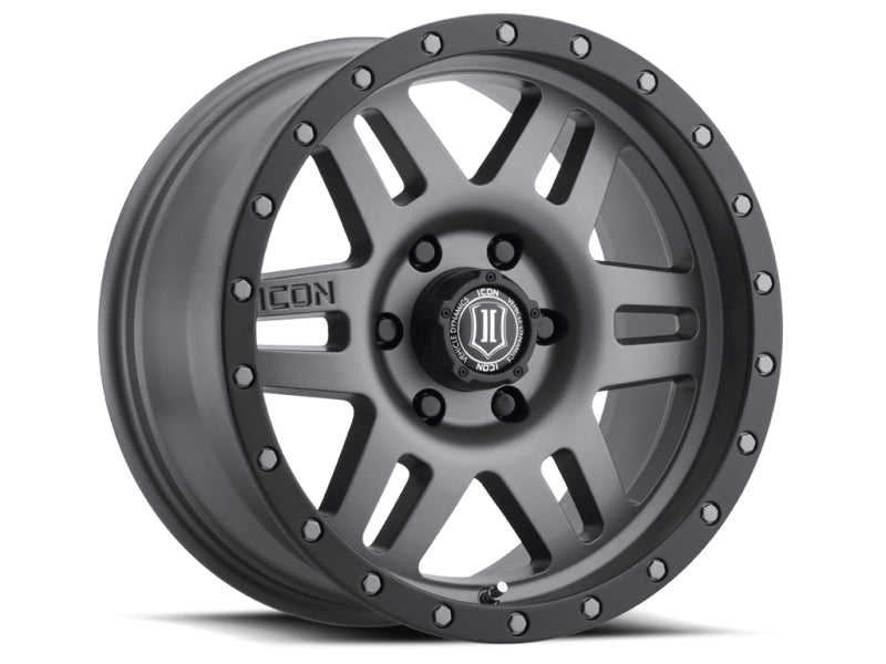 ICON Six Speed 17x8.5 6x135 6mm Offset 5in BS 94mm Bore Titanium Wheel