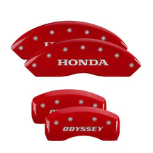 Load image into Gallery viewer, MGP 4 Caliper Covers Engraved Front Honda Engraved Rear H Logo Red finish silver ch