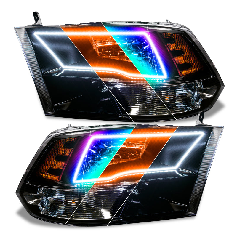 Oracle 09-18 Dodge Ram Switchback Quad Headlight Halo Kit - RGB+A + w/ RF Controller
