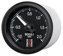 Load image into Gallery viewer, Autometer Stack 52mm -1 to +2 Bar (Incl T-Fitting) Pro Stepper Motor Boost Pressure Gauge - Black