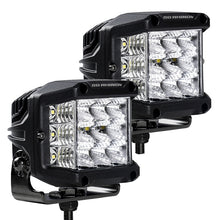 Load image into Gallery viewer, Go Rhino Xplor Bright Series Sideline Cube LED Flood Light Kit (Surface Mount) 4x3 - Blk (Pair)