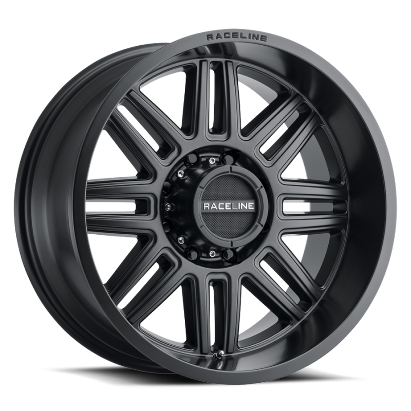 Raceline 948B Split 17x9in / 5x127 BP / -12mm Offset / 78.1mm Bore - Satin Black Wheel