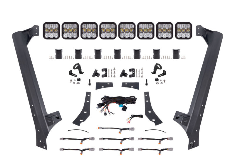 Diode Dynamics Jeep JK SS5 Pro CrossLink Windshield - White Combo Lightbar Kit