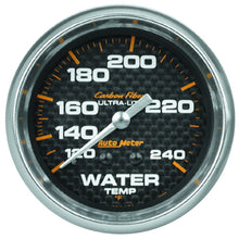 Load image into Gallery viewer, Autometer Carbon Fiber 2-5/8in 120-240 Deg F Mechanical Water Temp Gauge