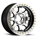 Raceline RT260 Avenger 17x8.5in/5x127 BP/-25mm Offset/83.82mm Bore - Black & Machined Beadlock Wheel