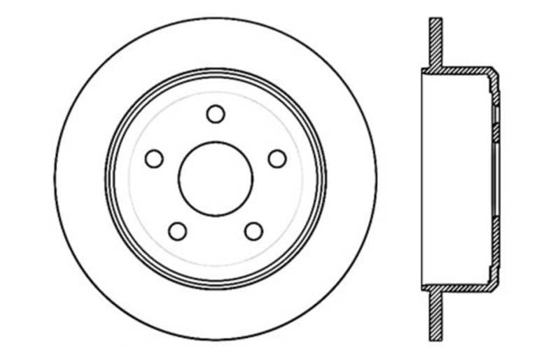 StopTech Power Slot 07-13 Jeep Wrangler Rear Right Drilled & Slotted Rotor